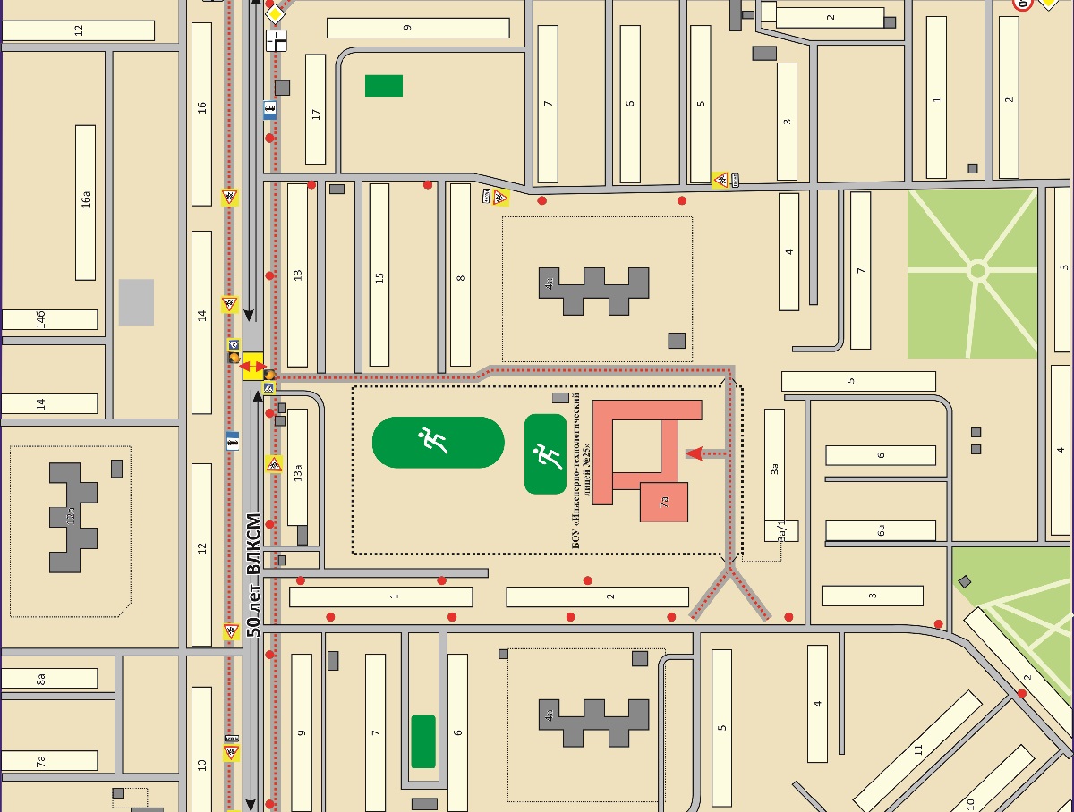Схема проезда к БОУ г. Омска &amp;quot;Инженерно-технологический лицей №25&amp;quot;